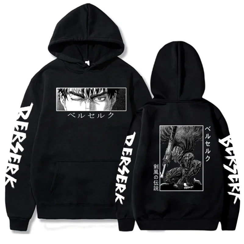 Berserk Zipper Hoodies Lalaki Babae Long Sleeve Sweatshirt Fleece Oversized Jackets Coats Nakakatuwang Berserk Japanese Anime Streetwear