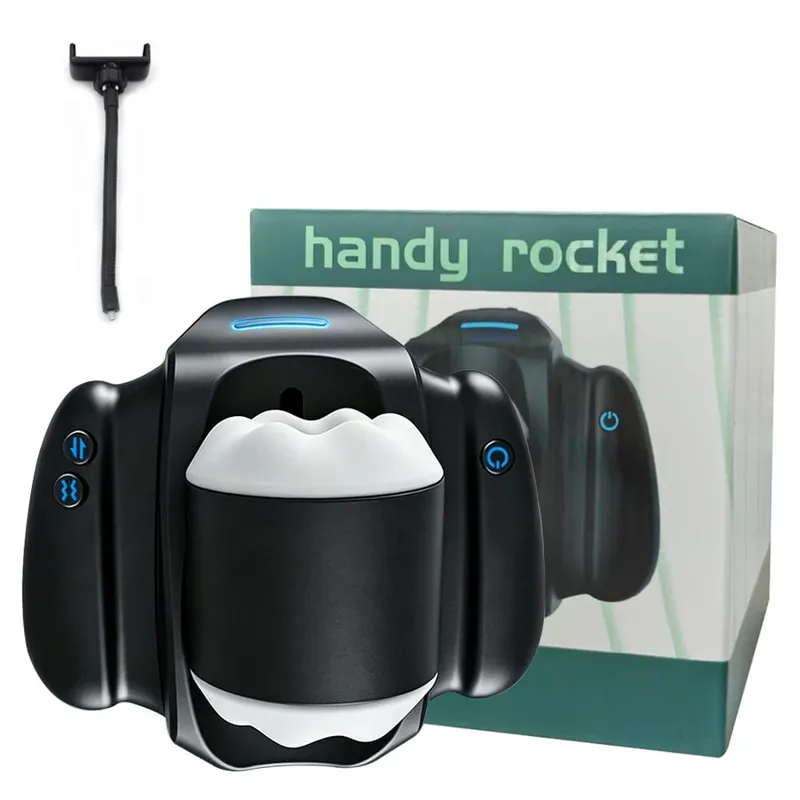 Automatic Telescopic Vibrating Male Masturbator Cup Pocket Pussy with Holder Penis Trainer Vaginal Adult Sex Machine for Men