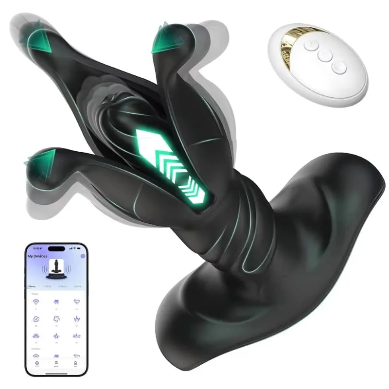 Male Sex Toys Prostate Massager Anal Vibrator for Men Anal Plug 9 Tension Shock Flapping Thrusting Vibrating Butt Plug for Gay