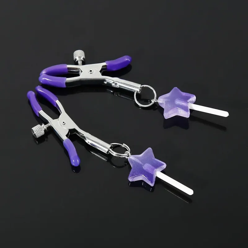 Nipple Clamps Set 7 Pairs Adjustable Screw Cute Charm Pendants Breast Clamps BDSM Fetish Body Jewelry Adult Sex Toy Women