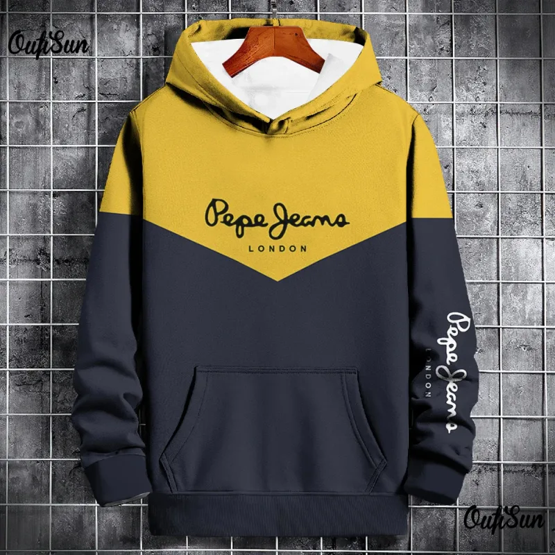 Autumn and Winter Casual Men's Hoodies Funny Splice 3D Print Sweatshirts Outdoor Sports Pullover Fashion Trend y2k Clothes Tops
