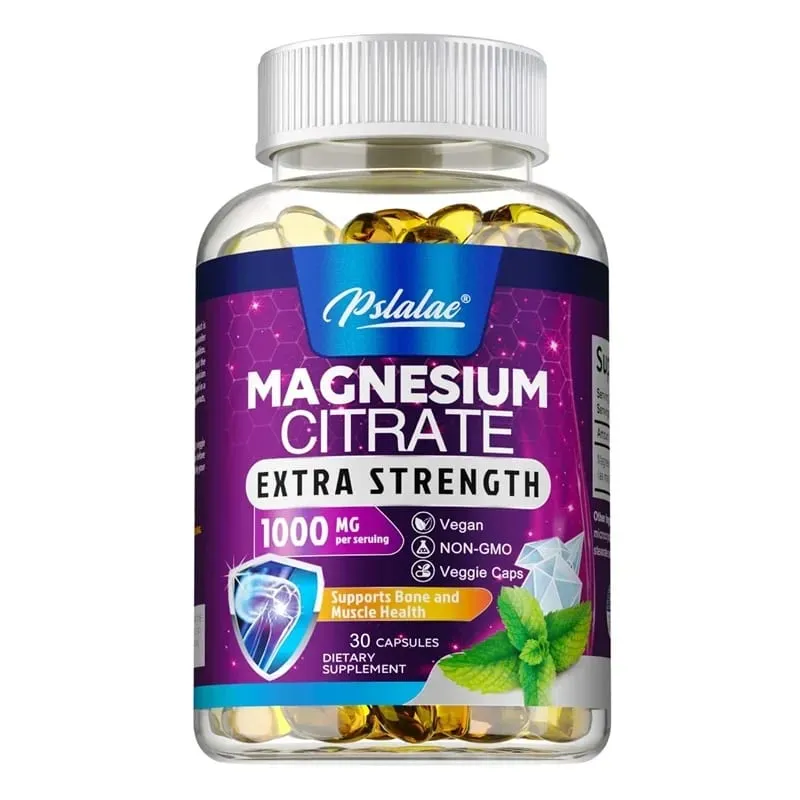 Magnesium Citrate Capsules - High Absorption Magnesium Citrate for Leg Spasms Muscle Bone and Heart Health