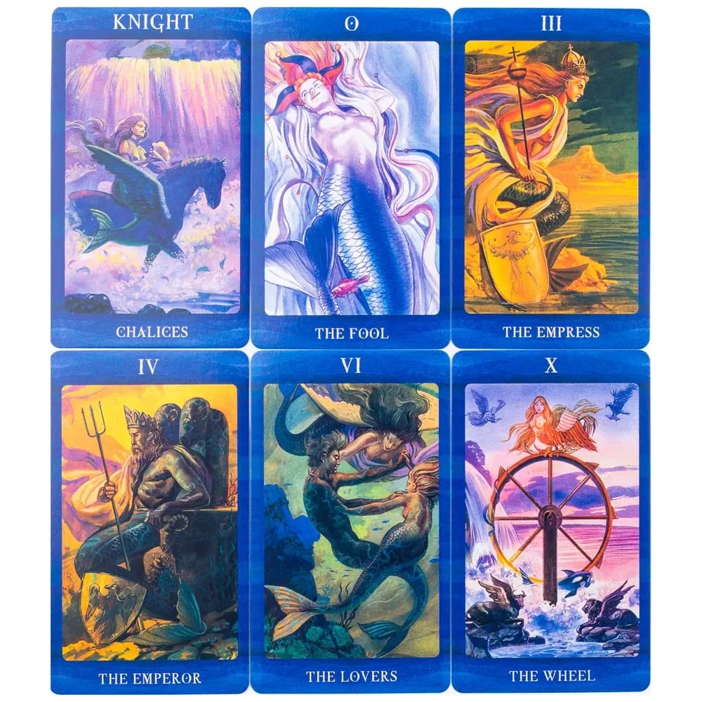 Tarot of Mermaids 78-Card Deck for Board Games - Beautiful Sensual Creatures Ambiguous Charm Compact Size 10.3x6cm
