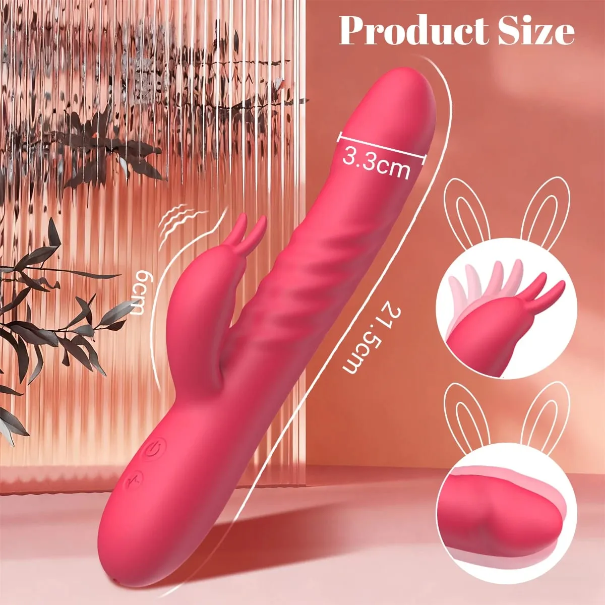 Powerful Rabbit Vibrator for Women Telescopic Dildo G-Spot Vibrating Silicone Clitoral Stimulator Female Masturbator Sex Toys
