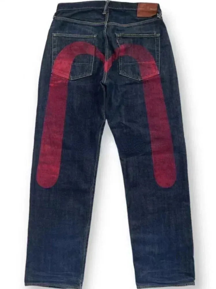 Jaren '90 Retro Y2K Nieuwe Hip Hop Rechte Jeans Straat Bestverkopende Gepersonaliseerde Bedrukking High Street Heren Casual Losse Jeans Paar