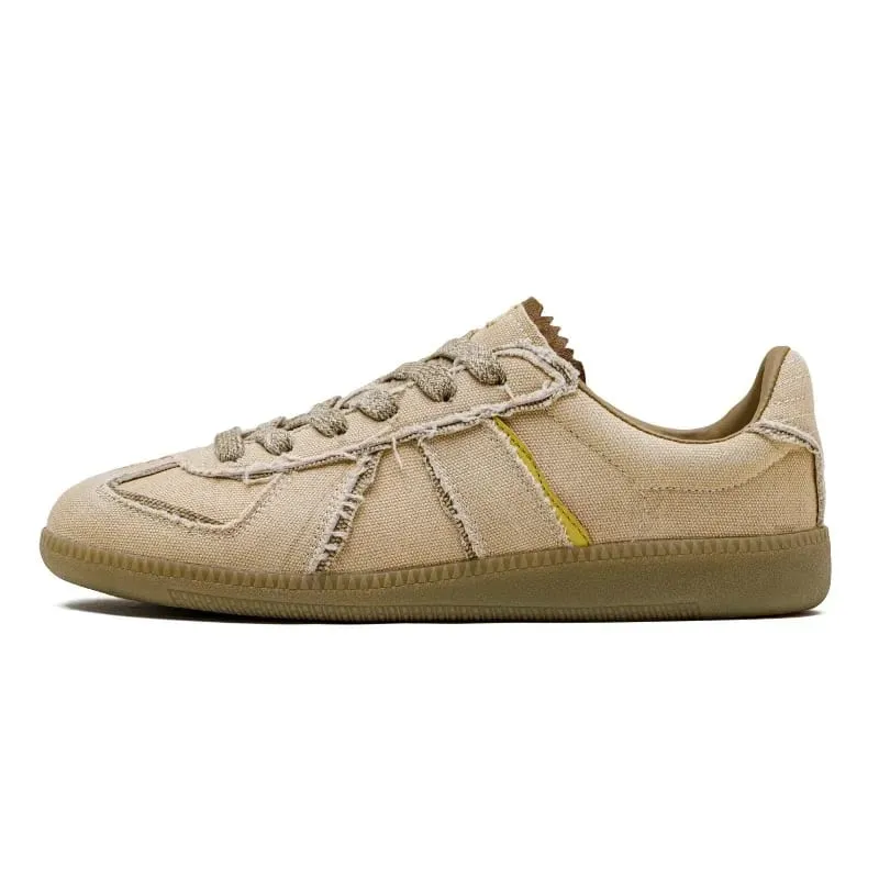 Classic Spliced German Trainer Shoes Flat Low-top Sneakers for Men's Spring and Autumn Casual Lace-up Sporty Shoes