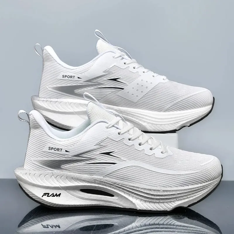 Marathon Men Sports Running Shoes Carbon Board Air Cushion Breathable Lightweight Women's Comfortable Athletic Nonskid Sneakers