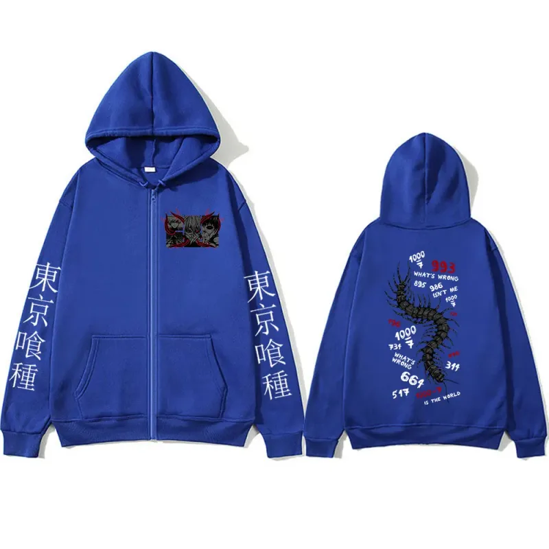 Anime Tokyo Ghoul Ken Kaneki Zipper Hoodies Men Women Clothing Fashion Zip Up Hooded Sweatshirts Long Sleeves Jacket Caot Hoodie