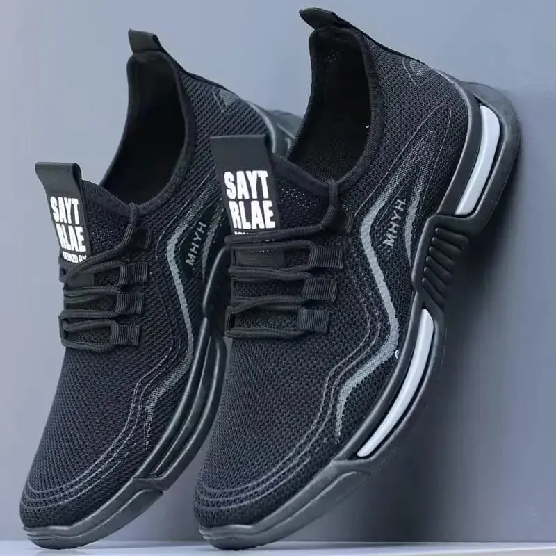 2026 Men's Vulcanize Shoes for Outdoor Comfortable Air Mesh Gym Shoes Summer Breathable Men Loafers Wide Slip On Walking Shoes