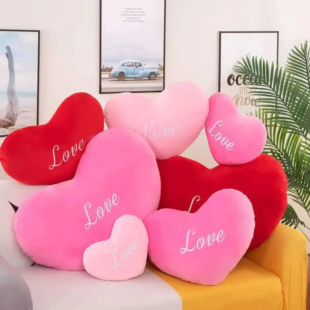 New Heart Shape Heart Plush Pillow Pink Color Red Color Soft Pillow Valentines gift Stuffed Pillow for Birthday — image 2