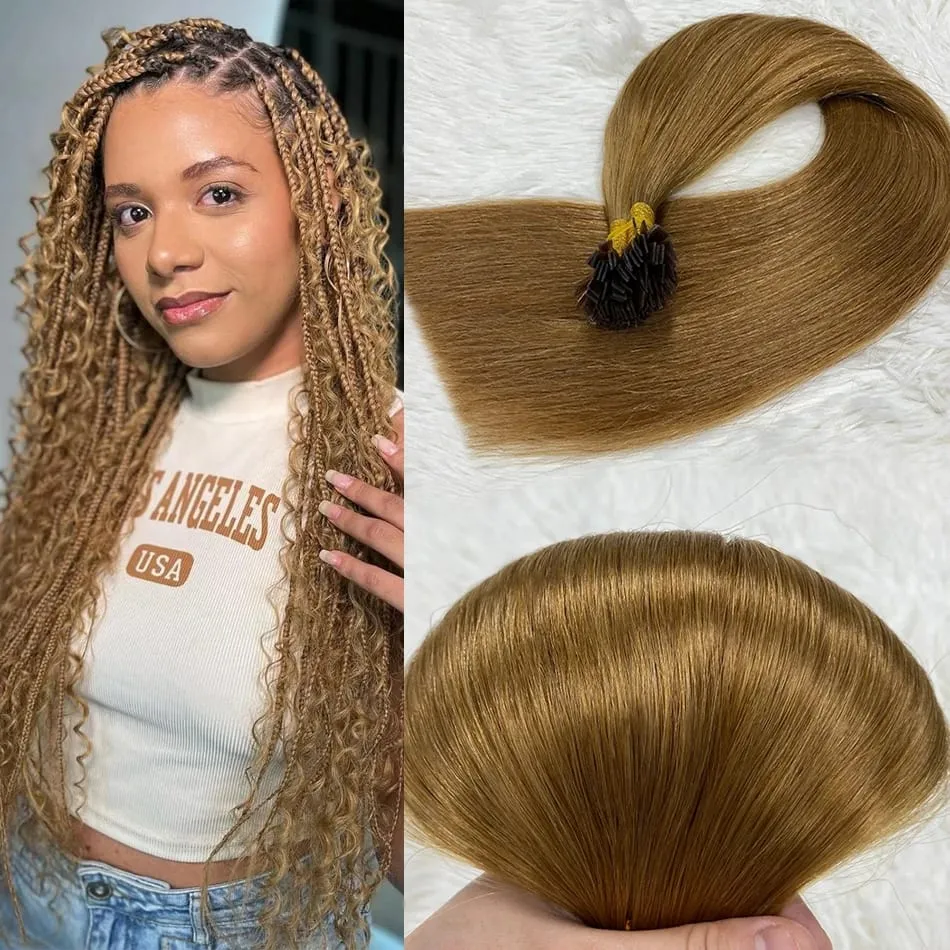 Remy Hair 30 Inch Real Remy Flat Tip Extension ng Buhok ng Tao Silky Straight Dark Brown Pre Bonded Keratin Fusion Hair 50 Strands