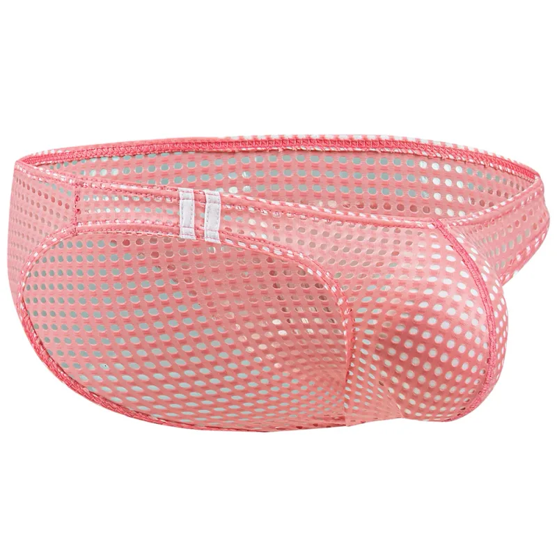Men Briefs Summer Breathable Holes Underwear U Convex Thin Low Waist Briefs Slip Underpants Calzoncillos