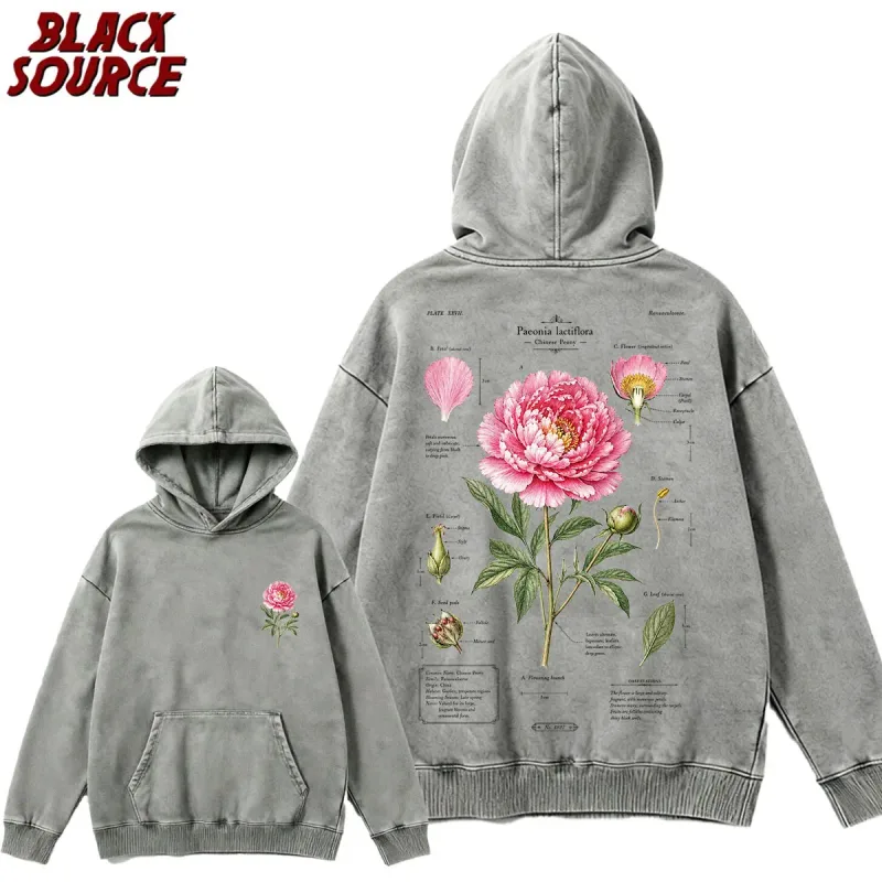 T412 American Rose Letter Print Hoodie, Men's Casual Pullover Sweatshirt, Breathable Urban Streetwear, Trendy Daily Wear