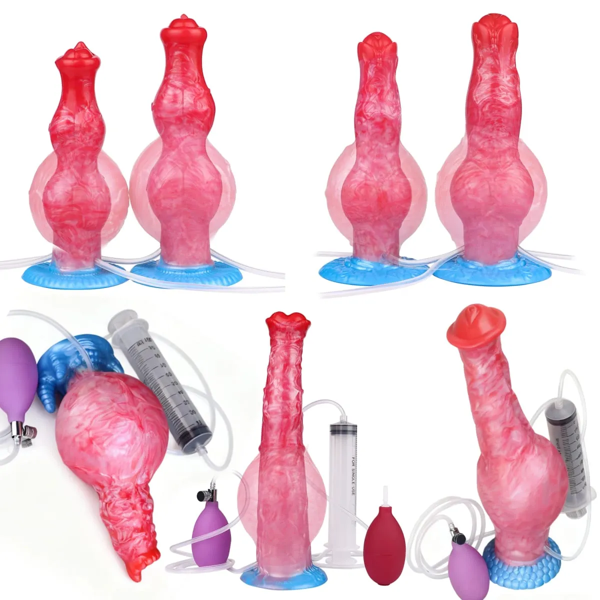 Silicone Inflatable Ejaculation Knot Dildo Adjustable Girth Squirting Fantasy Horse Penis Adult Sex Toys Anal Dilator