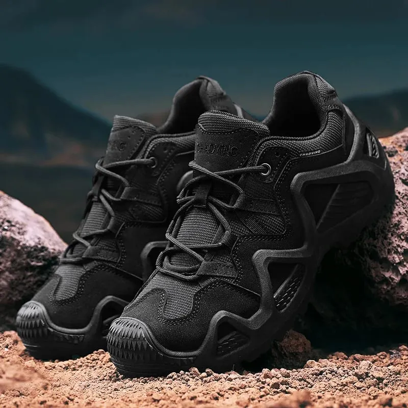 Outdoor Men's Hiking Shoes Non Slip Men Sneakers Lace Up High Top Casual Shoes Mesh Shoes for Men High Quality Zapatillas Hombre
