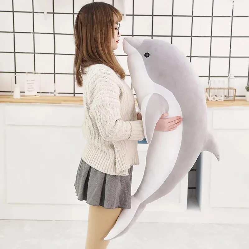 Children Dolphin Pillow Doll Sleeping On Bed Girl Doll Birthday Gift Ocean World Plush Toy for Kids Large Doll Peluches Gifit