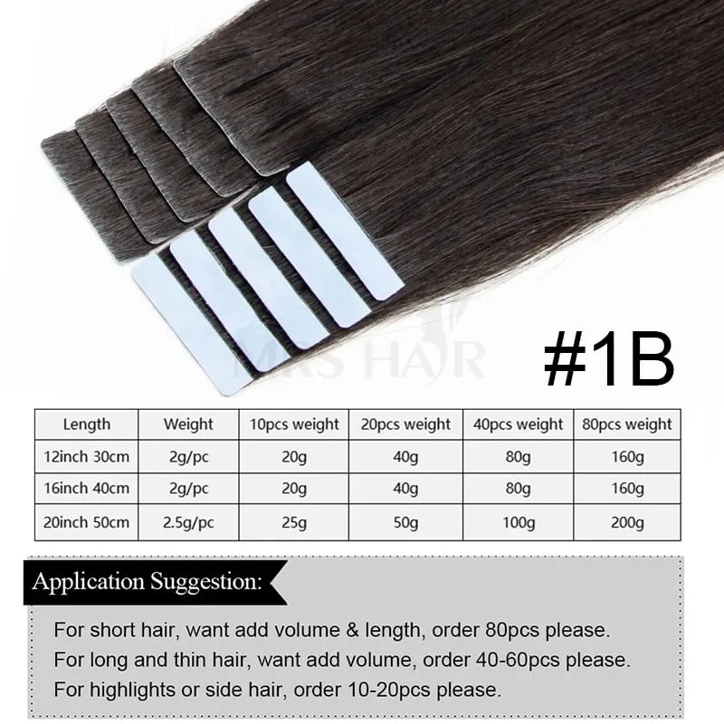 Pita Halimunan dalam Pita Suntikan Rambut dalam Sambungan Rambut Manusia #60 Pita Pakan PU Pada 10pcs/pek Hanya Tambah Kelantangan Untuk Rambut Sisi