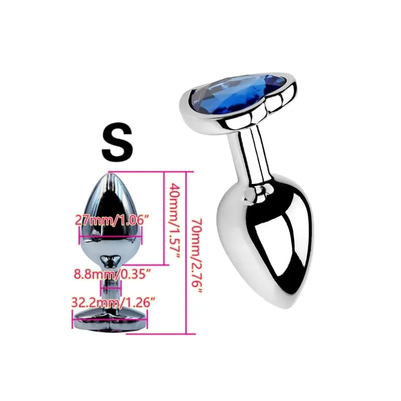 Heart Shaped Metal Anal Plug Butt Plug 6 Colors S/M/L Sizes Unisex Adult Sex Toys for Men Women Anal Massager Pleasure Toy