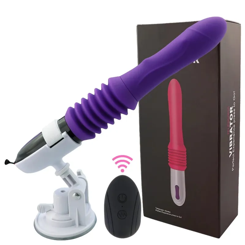 Wireless Remote Control Telescopic Cannon Machine Women's Pull-out Vibration Massage Orgasm Masturbation Device Adult Sex Toy