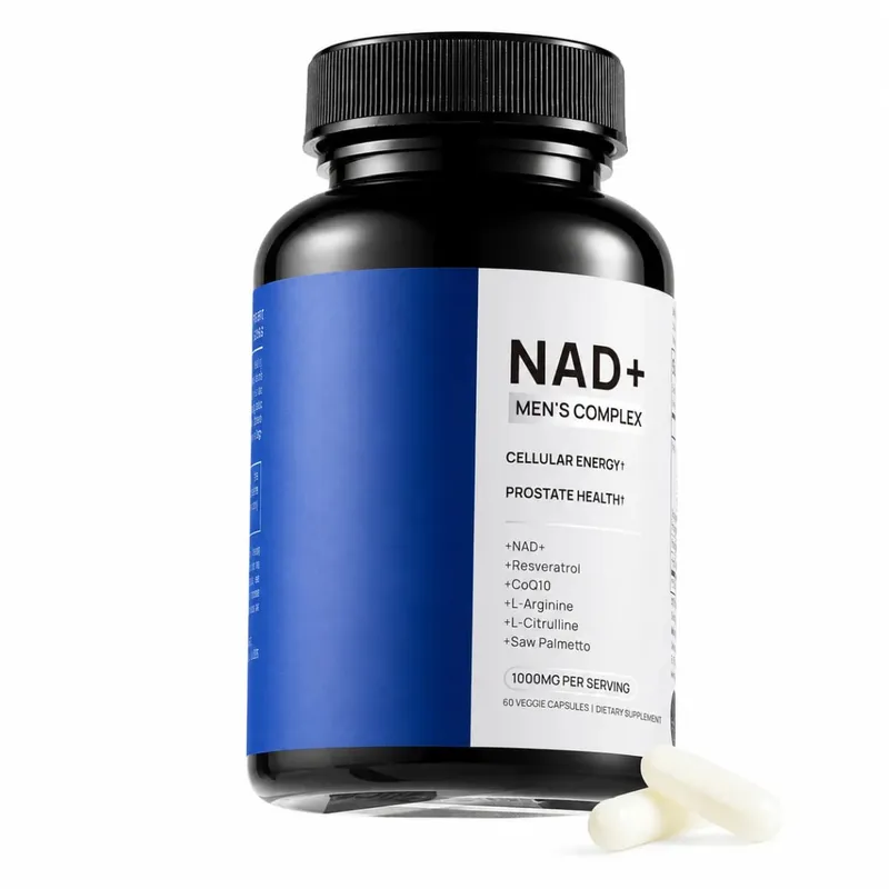 Mens NAD+ Complex 60 Capsules - Liposomal NAD+ Resveratrol CoQ10 Saw Palmetto για Κυτταρική Ενέργεια Προστάτη & Ορμονική Υποστήριξη