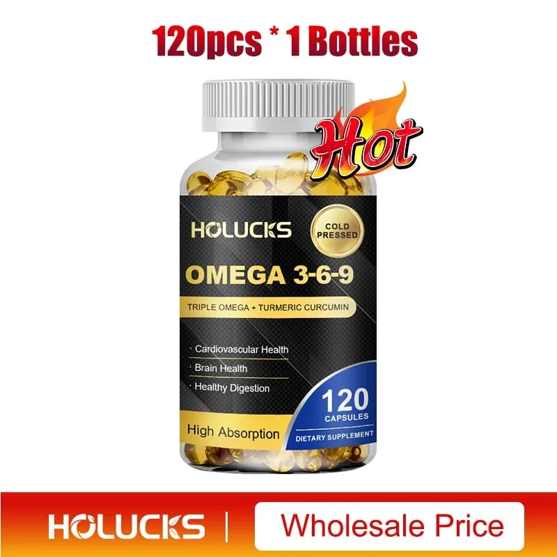 Omega 3-6-9 Fish Oil Capsules for Heart Brain Health & Healthy Digestion Cognitive Function Immune Support