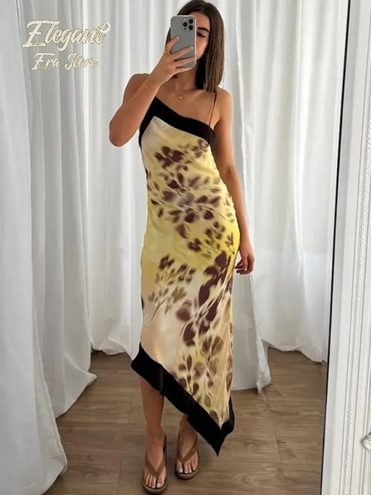 Vintage Print Sleeveless Irregular Hem Dress Women's Sexy Backless High Waist Slim Fit Vestidos Summer Lady Vacation Beach Wears — image 2