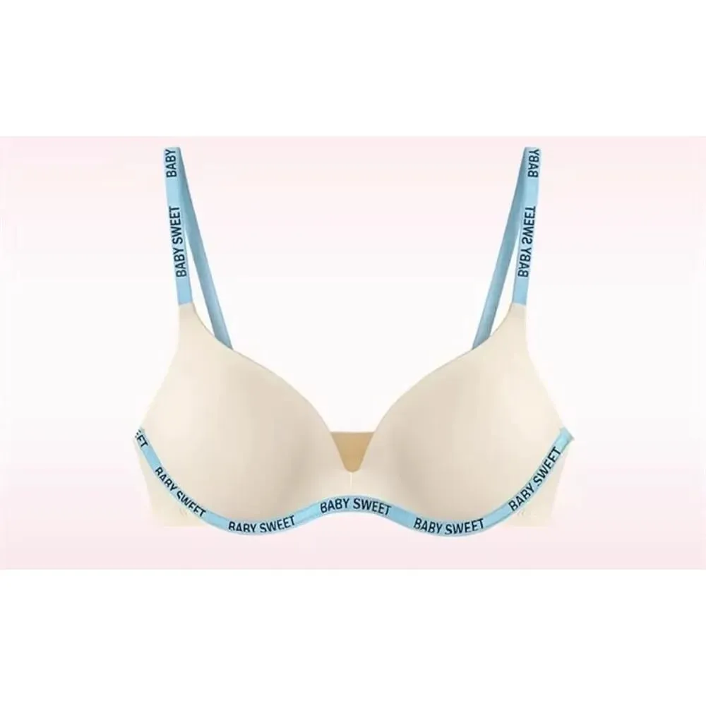 New Dopamine Color Seamless Wireless Bra Set Push Up Gather Sexy Lingerie Panties Underwear For Women 32‑38AB bra set