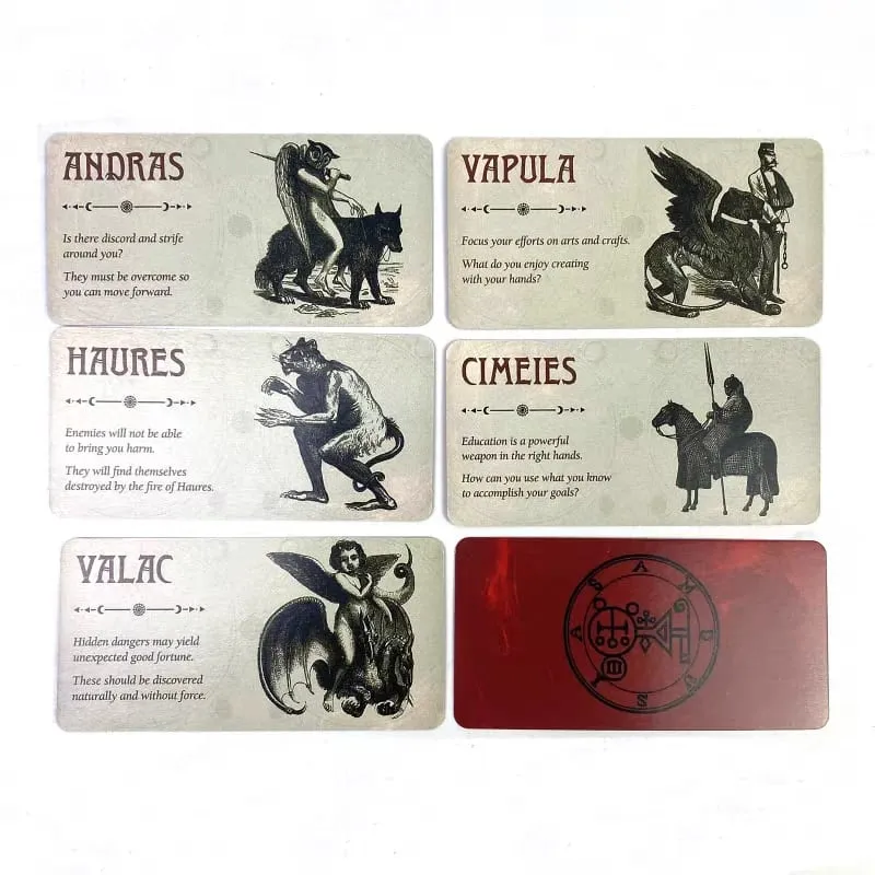 Demon of the Day Oracle Cards 40 PCS Goetic Demons Vintage Divination Fortune Telling Dark Gothic Tarot Deck Gift