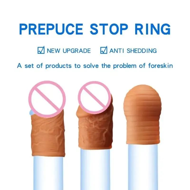 1/3Pcs Silicone Cock Ring Sex Toys For Men Penis Enlargement Glans Foreskin Rings Male Chastity Cage Penis Massage Lock Delay