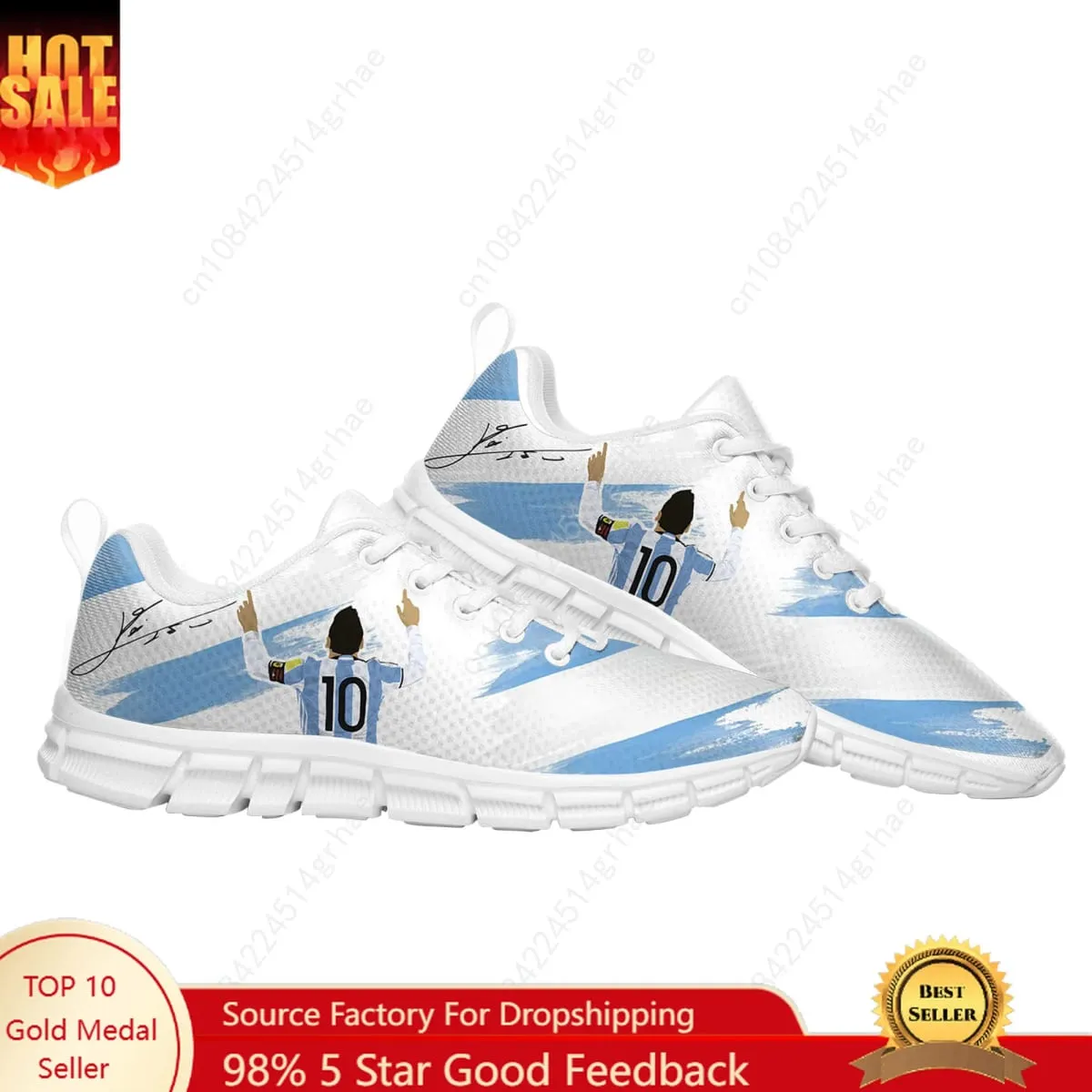 Miami Messi 10 Logo Argentina Sports Shoes Mens Womens Casual Sneakers Comfortable Custom Made Shoe High Quality Couple Shoes