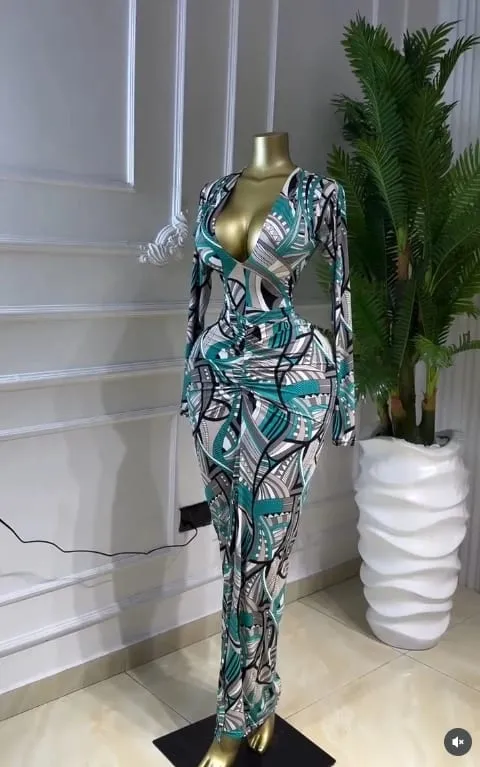 Women Printed Deep V-neck Stacked Ruched Bodycon Midi Maxi Dress 2026 Birthday Holiday Party Trendy Dresses Vestidos