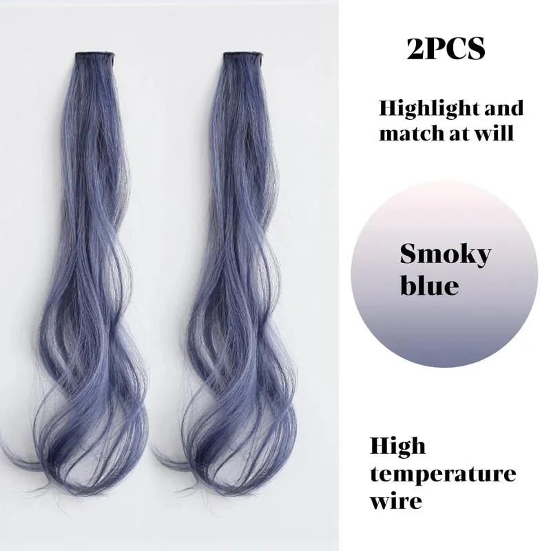 Color synthetic highlighting curly hair extension piece wig woman hanging ear dyeing pair heat-resistant wig piece