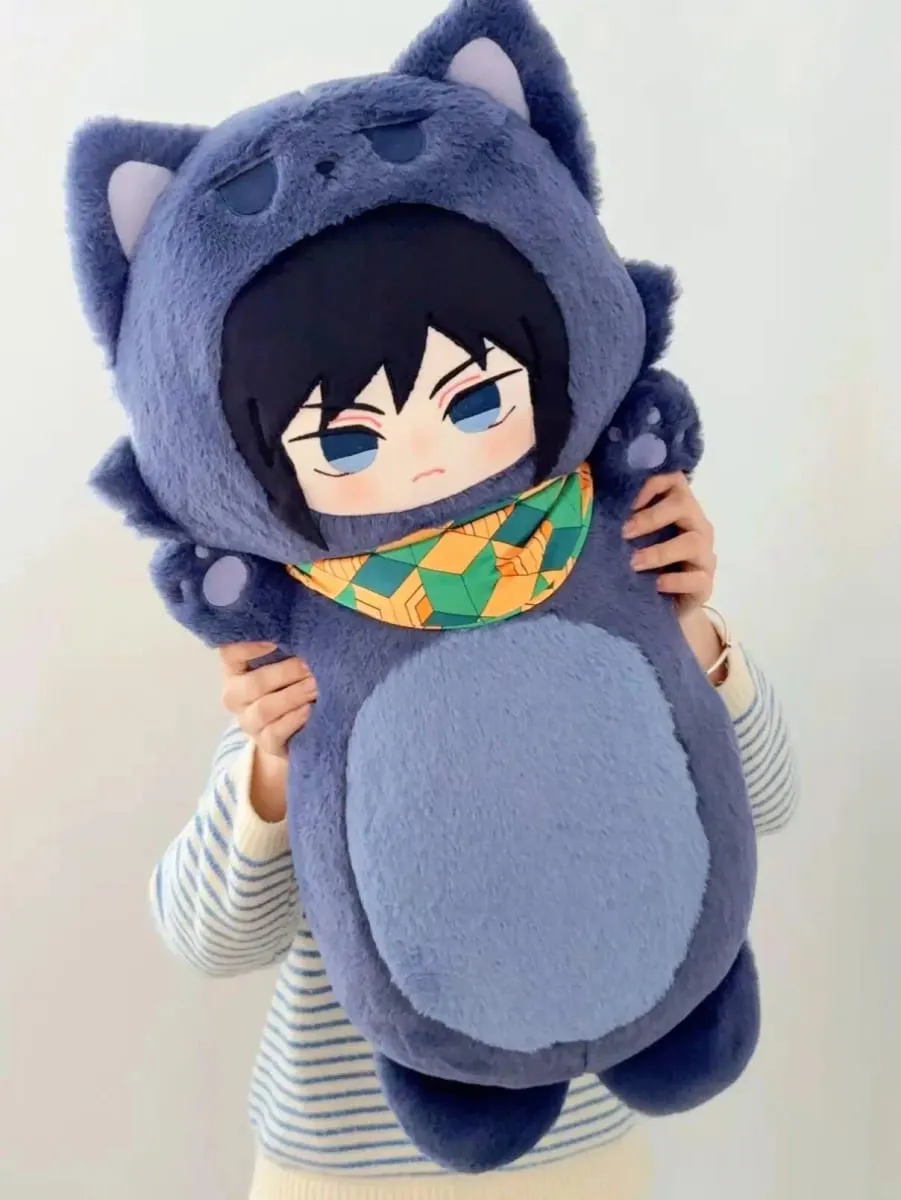 70cm Demon Slayer Plush Doll Toys Nezuko\\Tokito Muichiro\\Giyu Tomioka Long Body Hugging Plush Pillow Soft Anime Stuffed Animals