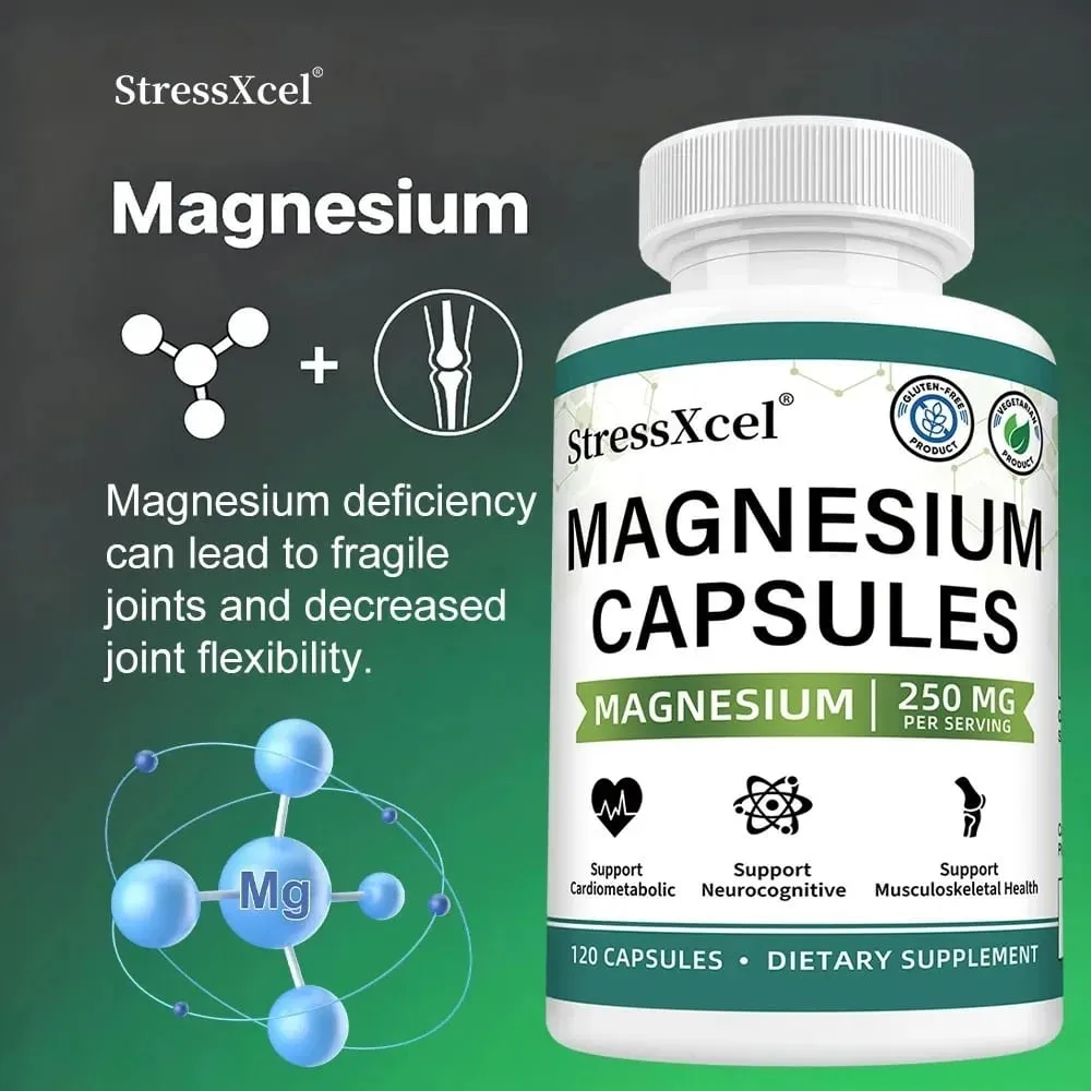 Magnesium Glycinate 250mg with Zinc Vitamin D3 & B6 for Sleep Relaxation Immune Health Absorption 120 Capsules