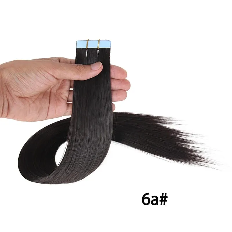 26Inch 10pcs Synthetic Tape In Straight Hair Extensions Seamless Invisible Adhesive Mixed Colord Tape In Hair Extensions For Eve