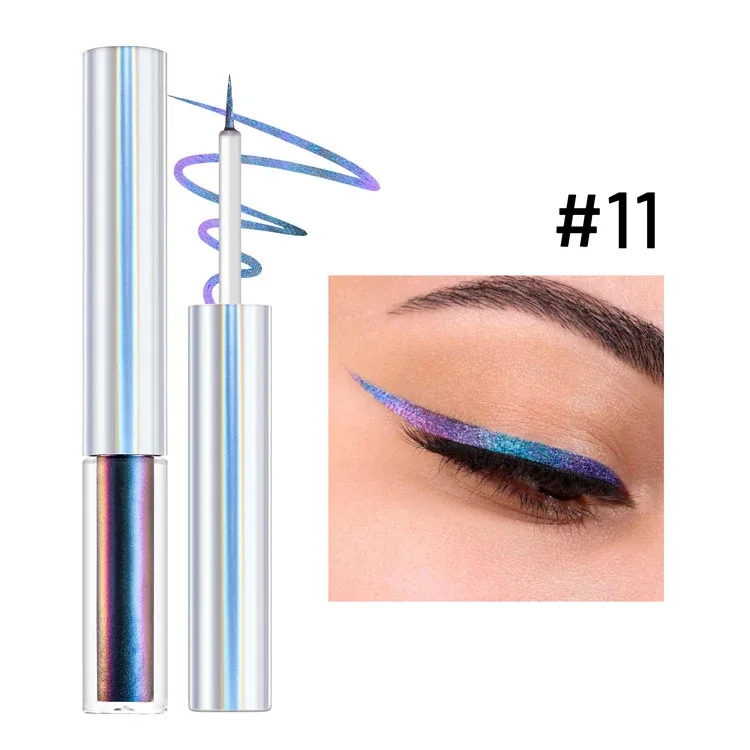 19 Colors Holographic Chameleon Liquid Eyeliner Metallic Glitter Color-Shifting Eye Liner Long Lasting Waterproof Eyes Makeup