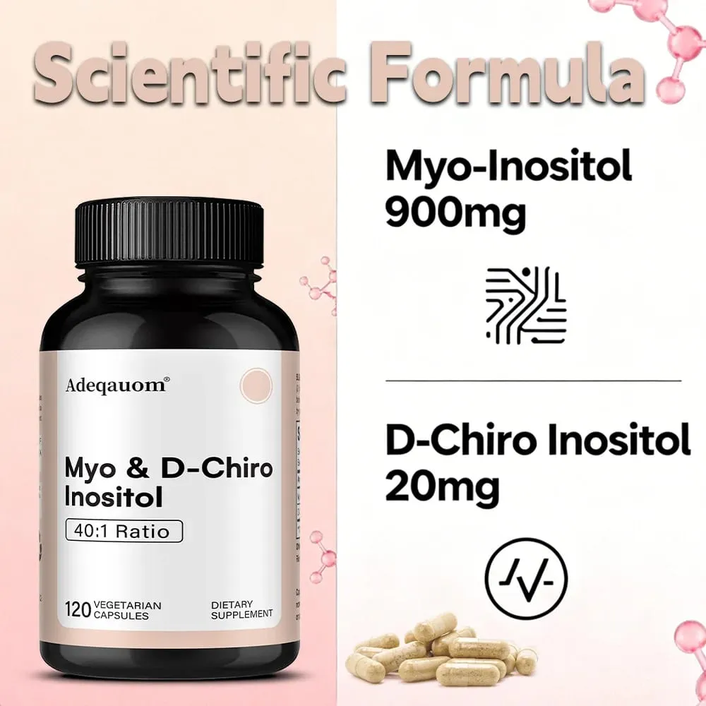 Myo-Inositol & D-Chiro Inositol Capsules - Supports Women’s Hormone Balance Ovarian Health Fertility & Cycle Wellness