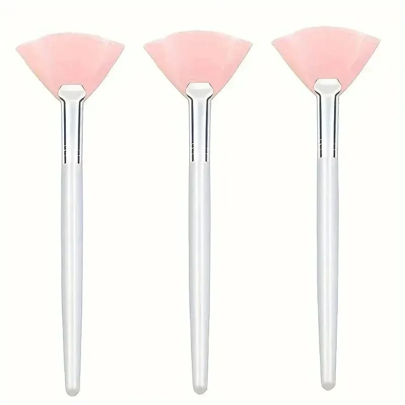 3/6/12pcs Practical Facial Brushes Fan Shape Brush Flat Head Face Mask Applicator Soft Portable Mask Brushes Cosmetic Tools