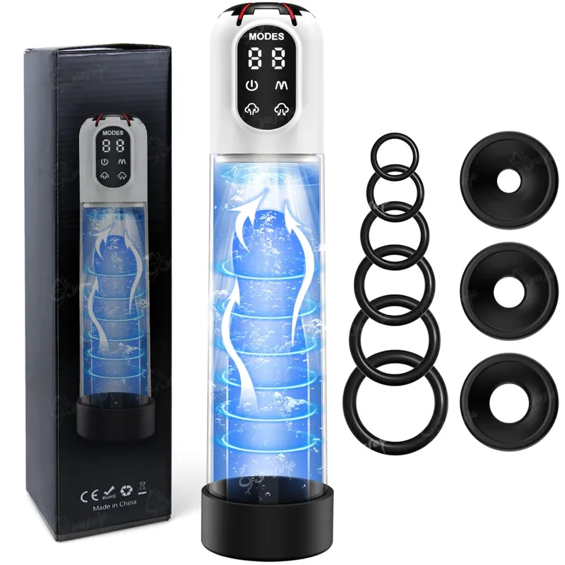 IPX7 Waterproof Electric Penis Pump Adult Sex Toys Dick Enlarger for Men Erection Penis Enlargement Masturbator Sex Toys for Men