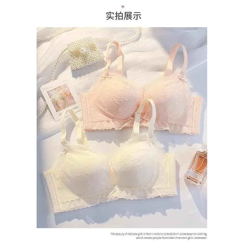 Sexy Pure Desire Breeze Bralette Busto piccolo Push Up Raccolta Anti-Cedimento Senza fili Comfort Lingerie traspirante Set Look ampio