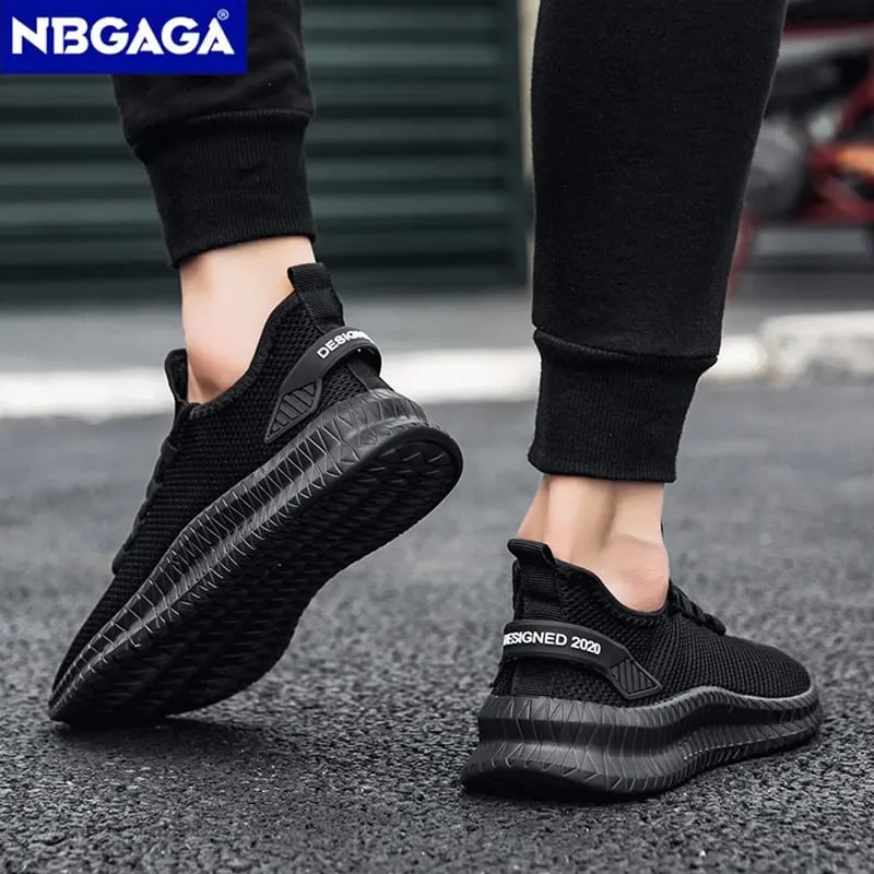 Lightweight Men's Black Sneaker Casual Sport Running Lace-up Outdoor Man Breathable Mesh Walking Shoes