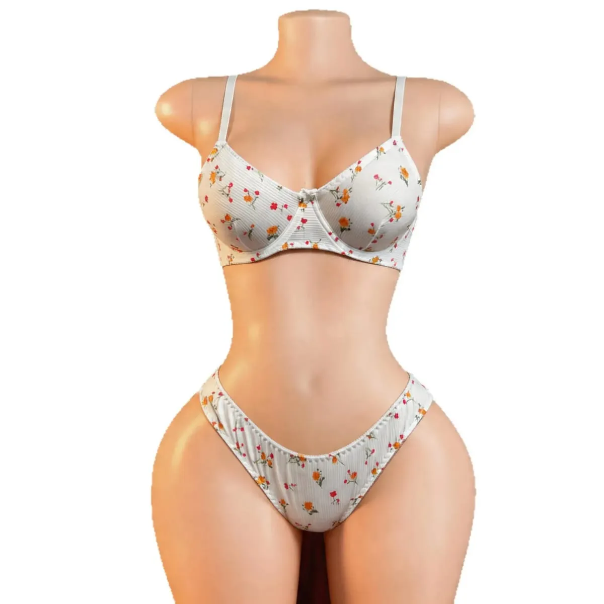 European and American Fashion Lovely Floral Women Bra Set with Underwire Soft Comfortable Daily Wear Lingerie for Females