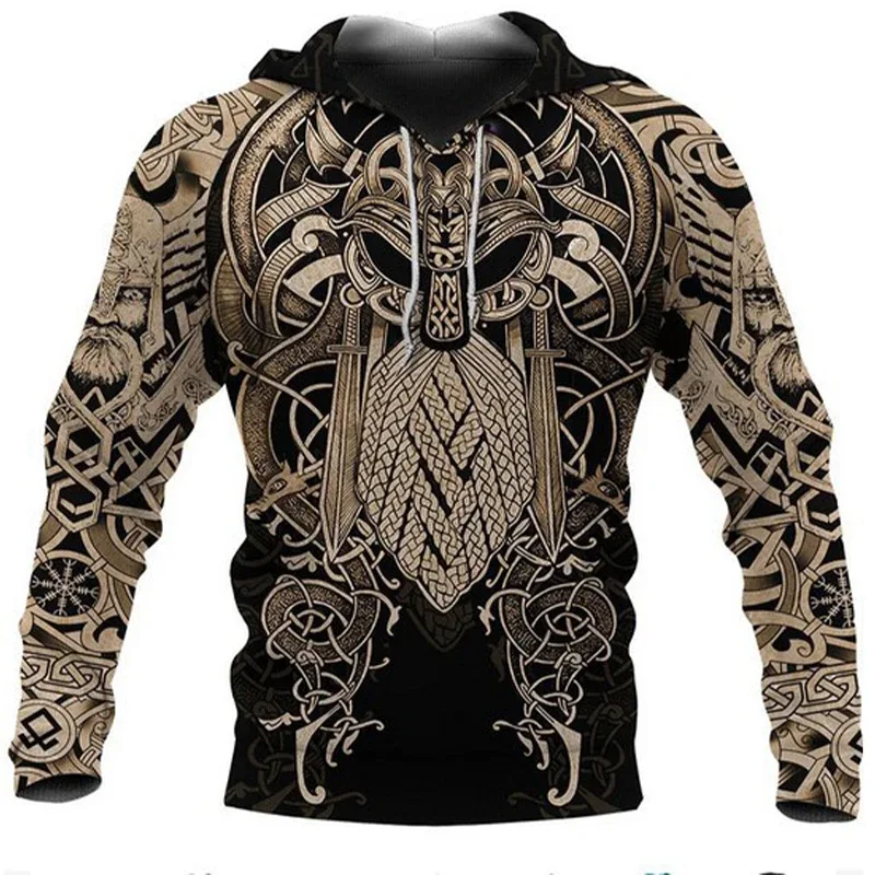 2024 homens hoodies águia tatuagem padrão vikings 3d impresso moda casual harajuku hip hop outono e inverno sudaderas de grandes dimensões