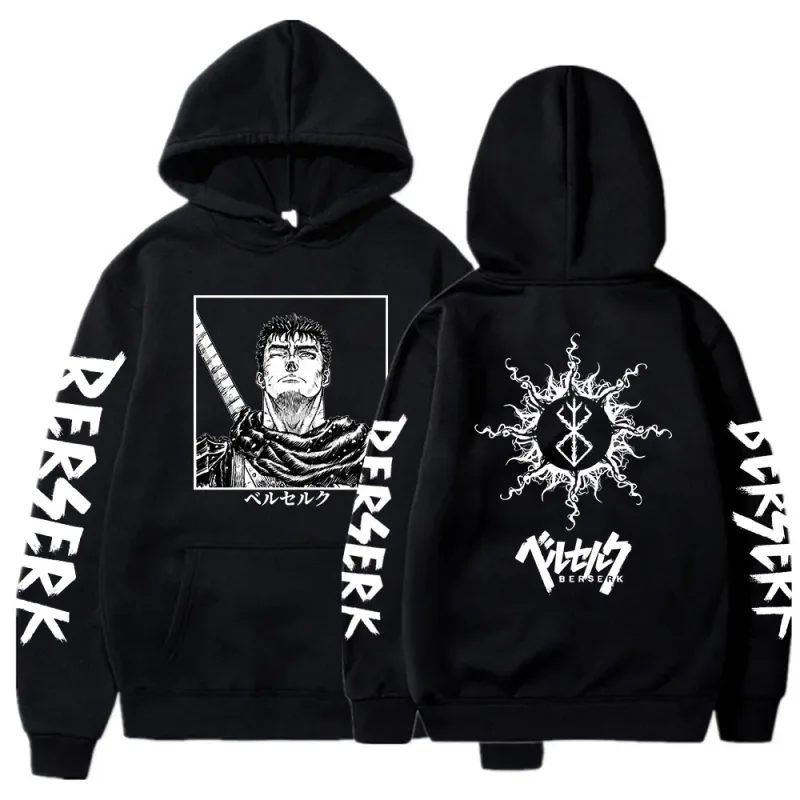 Berserk Zipper Hoodies Lalaki Babae Long Sleeve Sweatshirt Fleece Oversized Jackets Coats Nakakatuwang Berserk Japanese Anime Streetwear