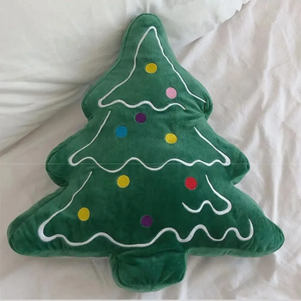 Soft Christmas Tree Sofa Cushion Skin-friendly Comfortable Christmas Day Decorative Pillow 3D Shaped Ornaments