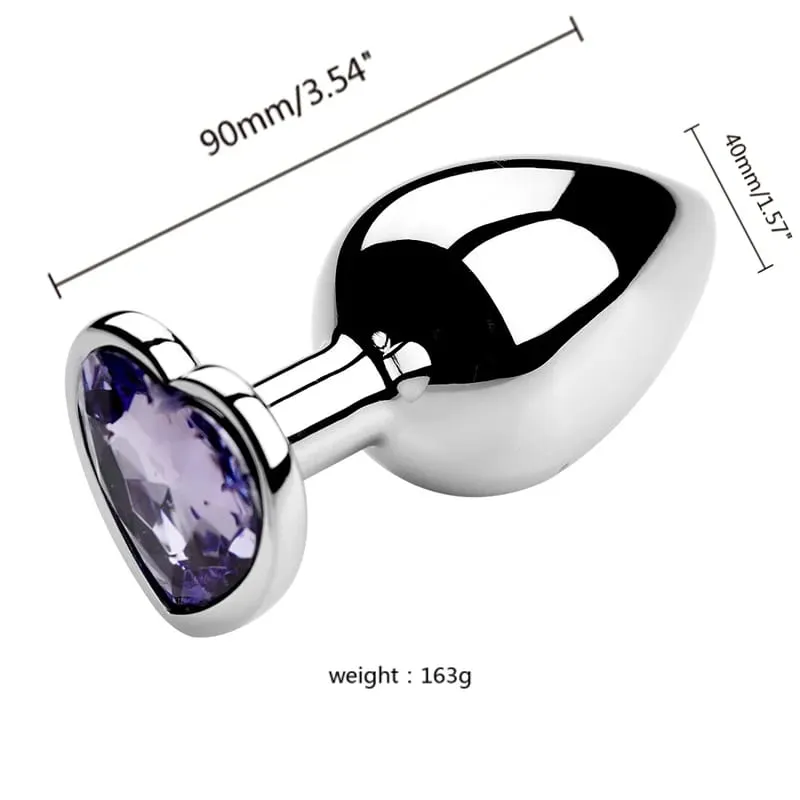 S/M/L Anal Plug Heart Metal Crystal Anal Plug for Women Removable Stainless Steel Butt Plug Men Stimulator Anal Sex Toys Dildo — image 22