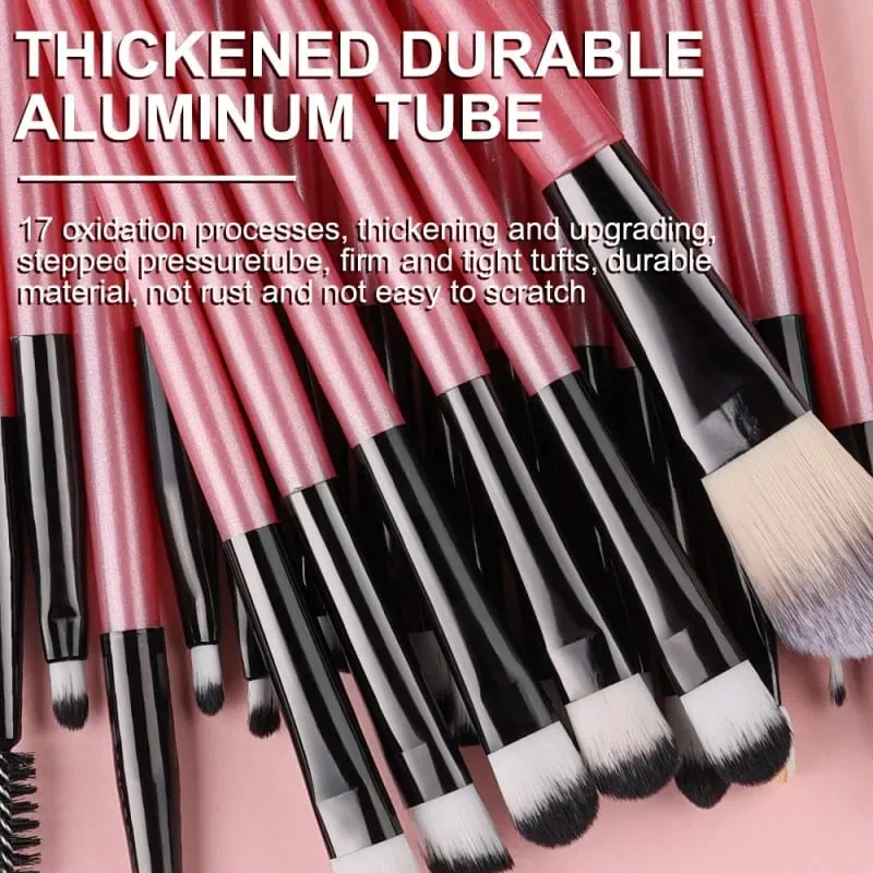 20Pcs Makeup Brush Set Eyeliner Blending Cheeks Eye Cosmetic Foundation Brushes Professional Complete Set for Face Eyeshadow