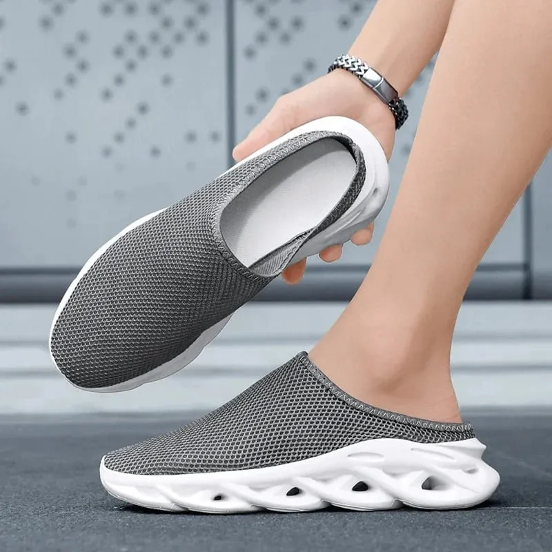 Men Slippers Summer Breathable Home Indoor Slippers Men Thick Bottom Slides Fashion Couple Walking Shoes Chanclas Hombre 39-48