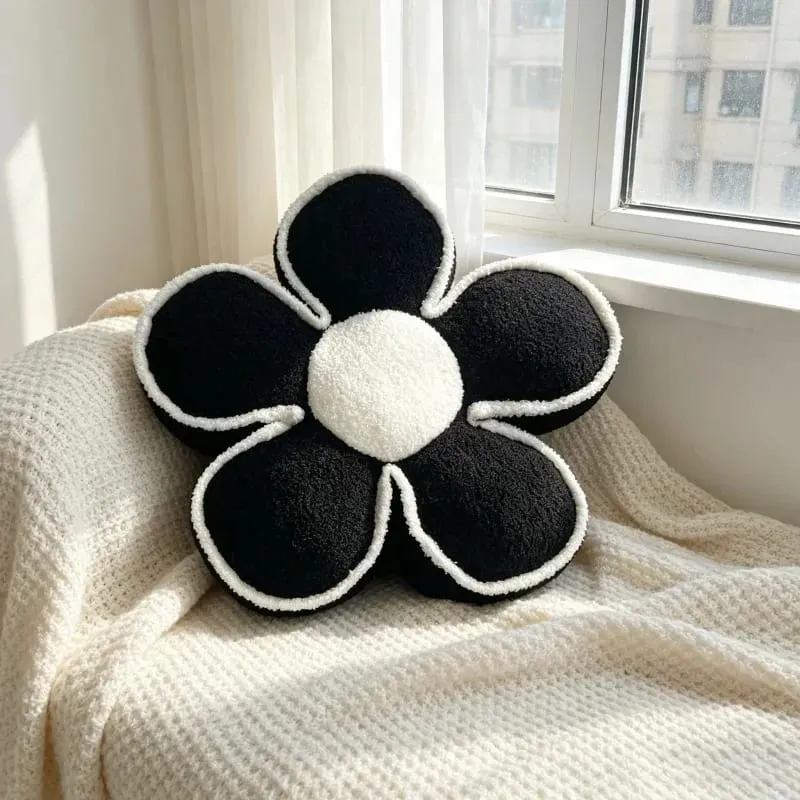 PP Cotton Filled Sunflower Pillow Flower Petal Shape Sofa Cushion Headrest Backrest Pad Living Room Bedroom Bay Window Decor