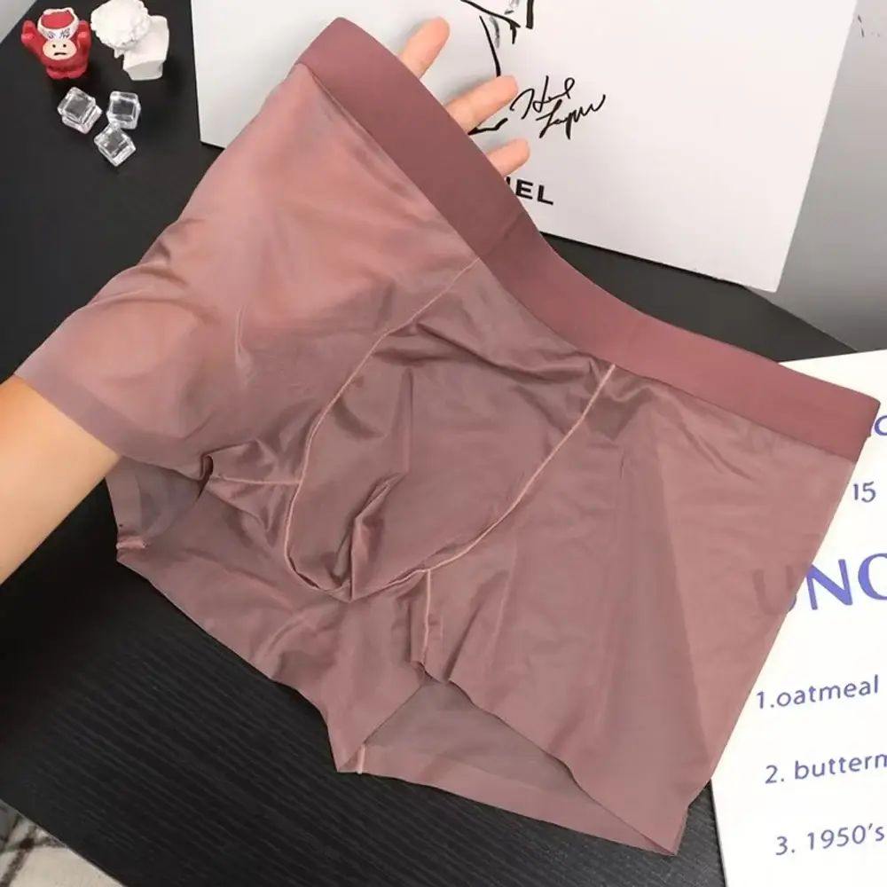 Men Sexy Elastic Men's Panties Quick Drying Ultra-thin Boxer Shorts Transparent Boxers Underwear U Bulge Pouch Sexy Und